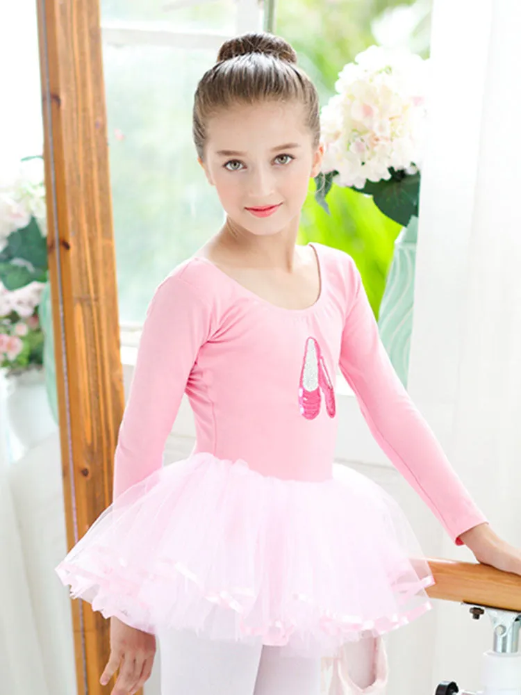 Embroidered Dance Dress Autumn/Winter Long Sleeved Ballet Clothes