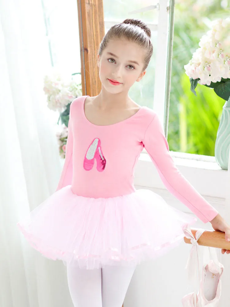 Embroidered Dance Dress Autumn/Winter Long Sleeved Ballet Clothes