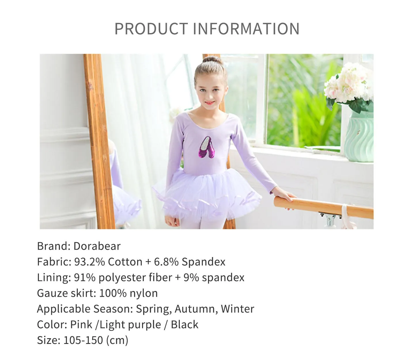 Embroidered Dance Dress Autumn/Winter Long Sleeved Ballet Clothes