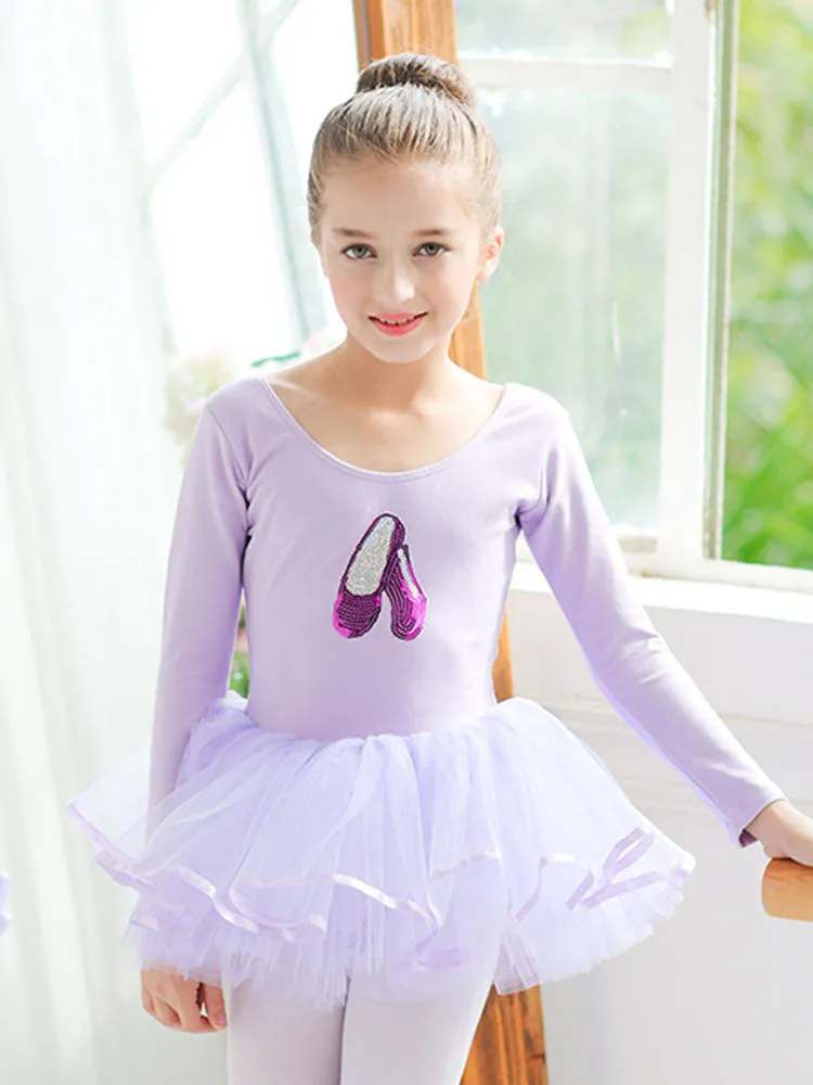 Embroidered Dance Dress Autumn/Winter Long Sleeved Ballet Clothes