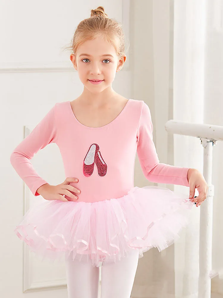 Embroidered Dance Dress Autumn/Winter Long Sleeved Ballet Clothes