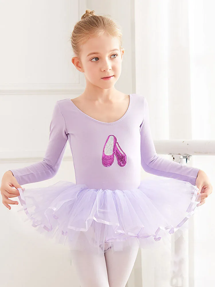 Embroidered Dance Dress Autumn/Winter Long Sleeved Ballet Clothes