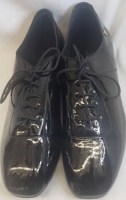 Ezra -- Men's Standard Ballroom Oxford -- Black Patent