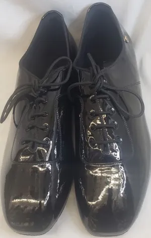 Ezra -- Men's Standard Ballroom Oxford -- Black Patent