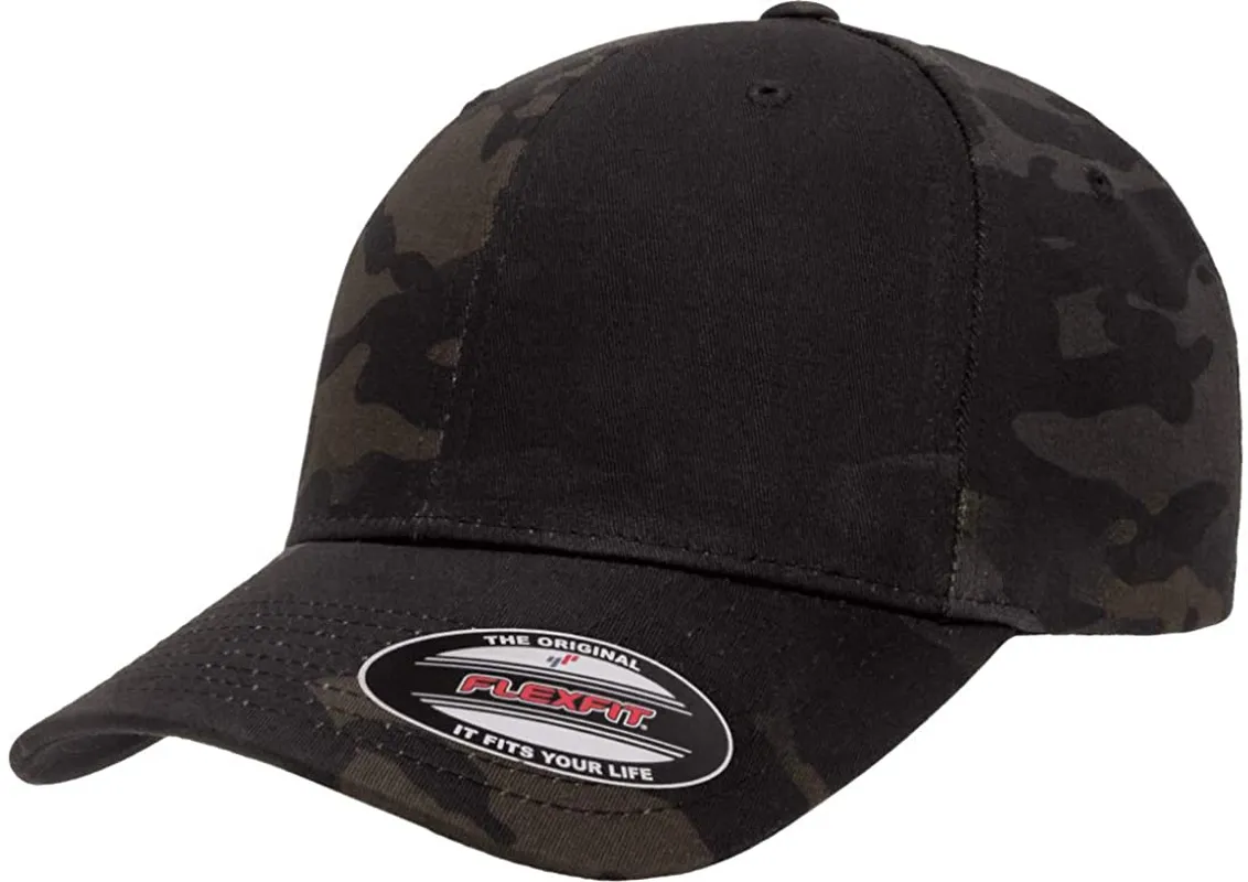 Flexfit Men's Athletic Baseball Fitted Cap Black Camo
