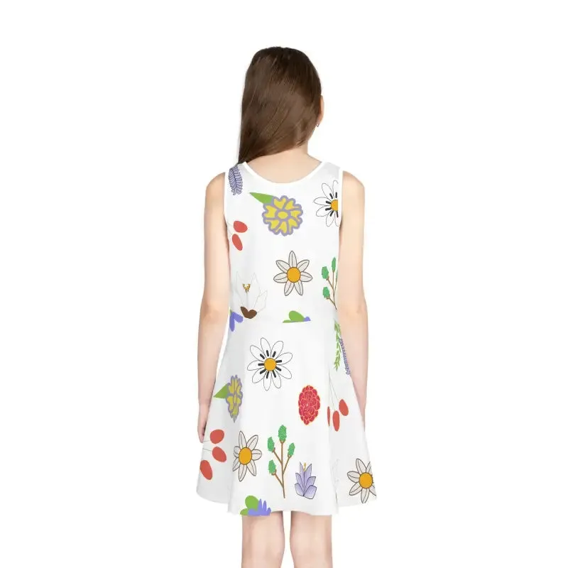 Floral Girls Sleeveless Sundress Summer Sensation