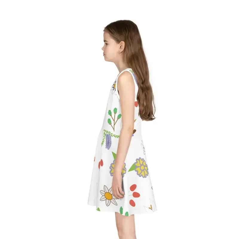 Floral Girls Sleeveless Sundress Summer Sensation