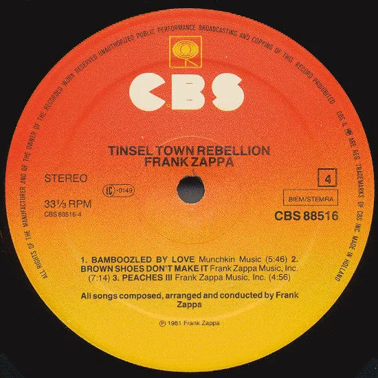 Frank Zappa - Tinsel Town Rebellion (2xLP, Album) (NM or M-)