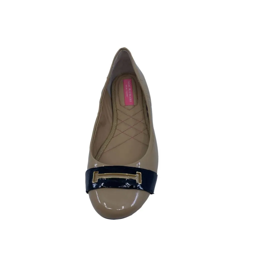 Frine Nude Patent Leather Isaac Mizrahi Ballet Flats