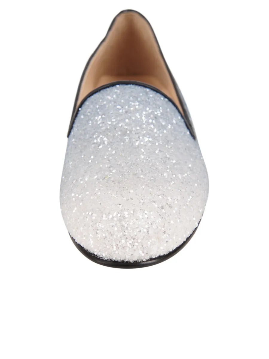Gatsby Navy Silver Glitter Jon Josef Loafer Flat