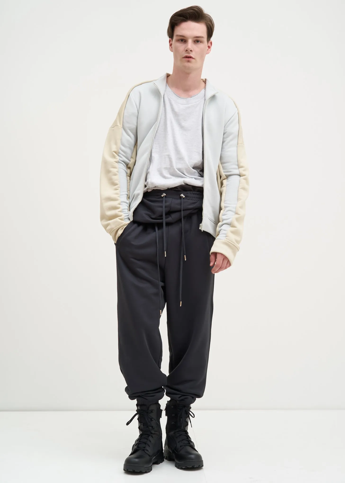 Grey Double Waistband Trackpants