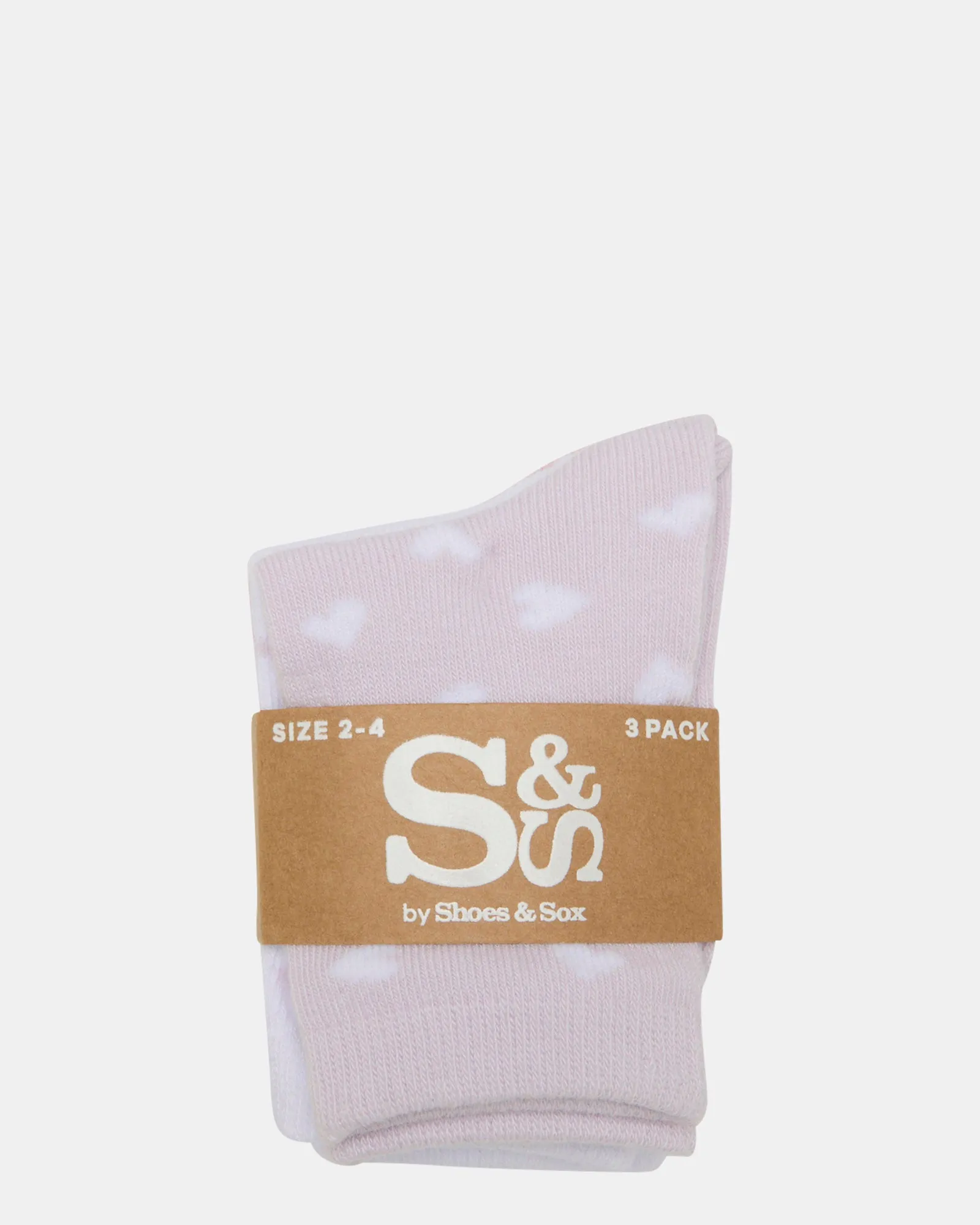 Hearts Crew 3 Pack White/Lilac/Pink