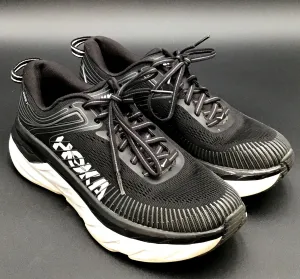 Hoka One One Women's Bondi 7 1110519 BWHT Black Athletic Shoes - Size 7.5