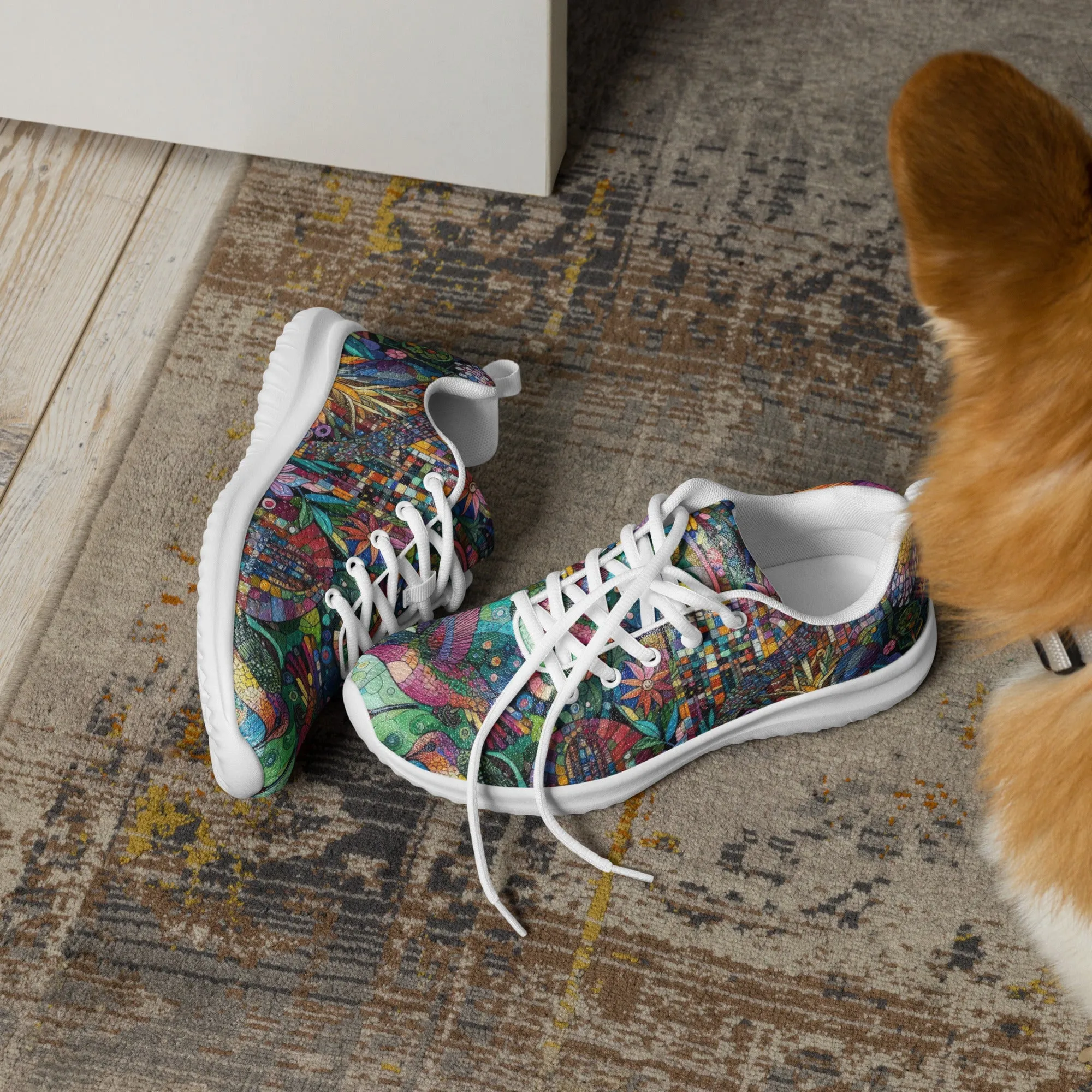 Hummingbird Kaleidoscope Men’s athletic shoes by Gregg Acini Adoree Designs