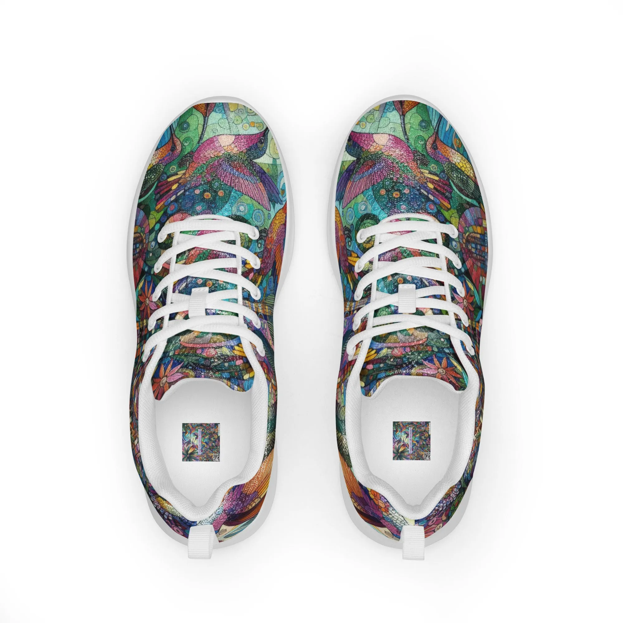 Hummingbird Kaleidoscope Men’s athletic shoes by Gregg Acini Adoree Designs