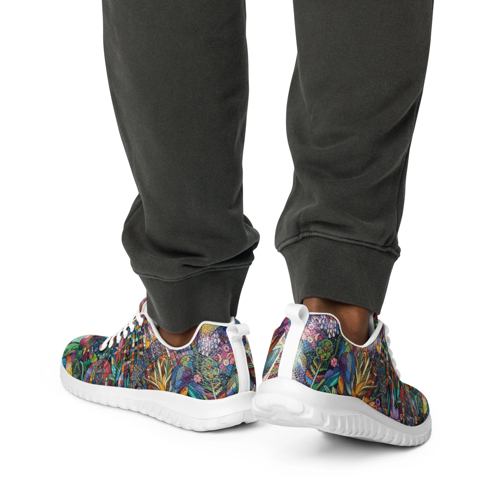 Hummingbird Kaleidoscope Men’s athletic shoes by Gregg Acini Adoree Designs