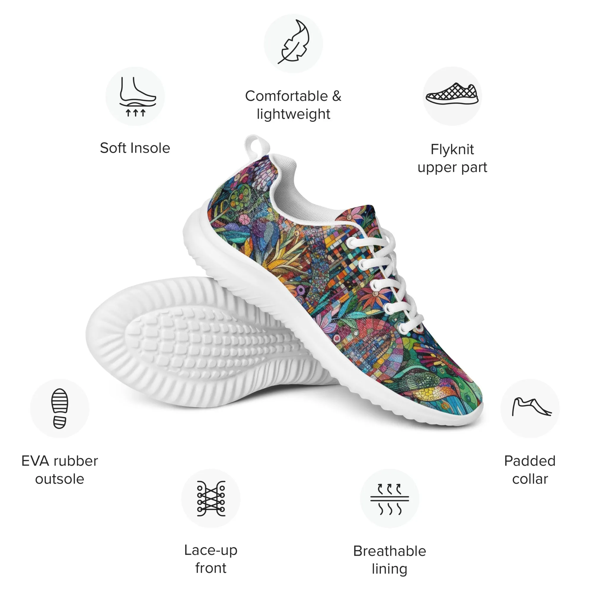 Hummingbird Kaleidoscope Men’s athletic shoes by Gregg Acini Adoree Designs