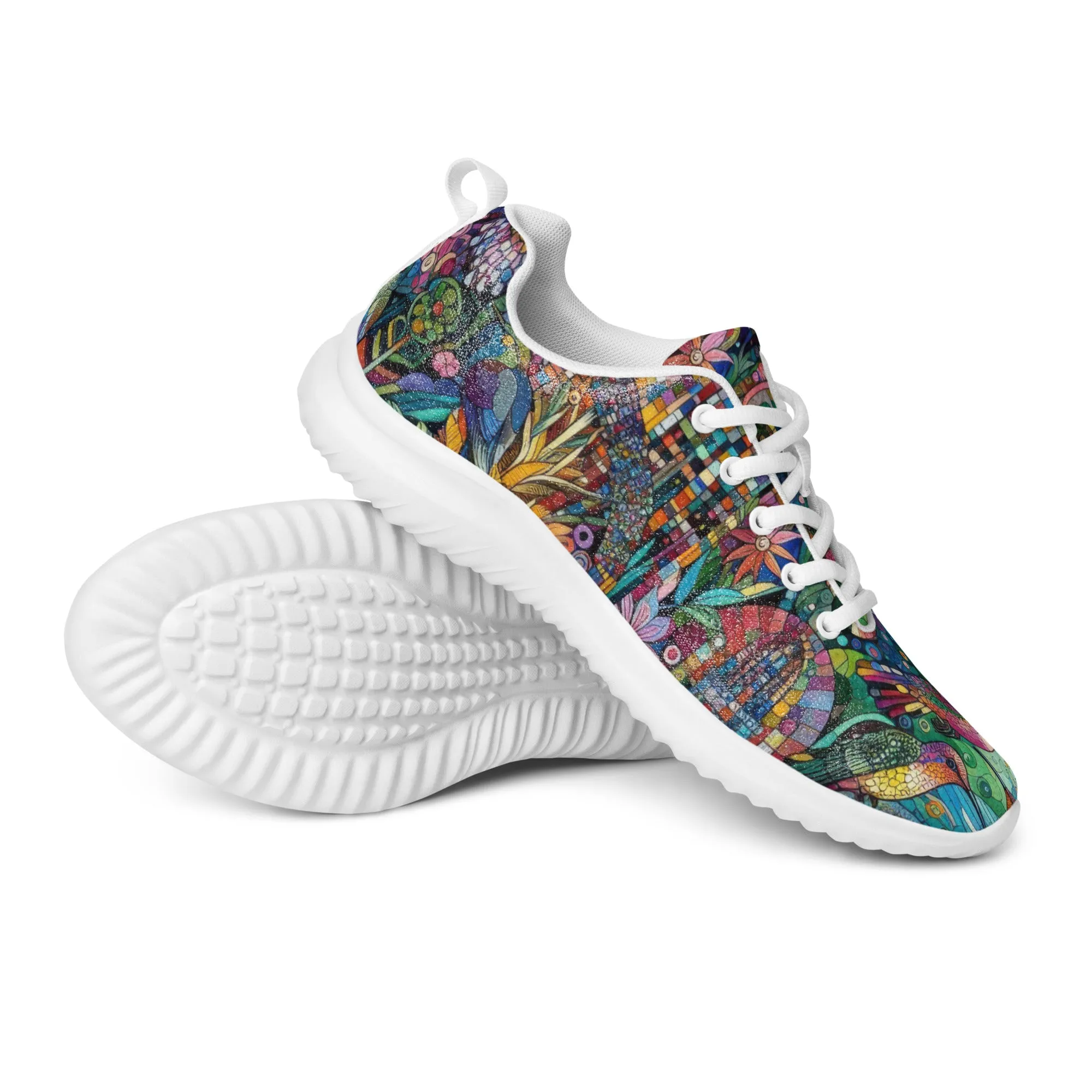 Hummingbird Kaleidoscope Men’s athletic shoes by Gregg Acini Adoree Designs