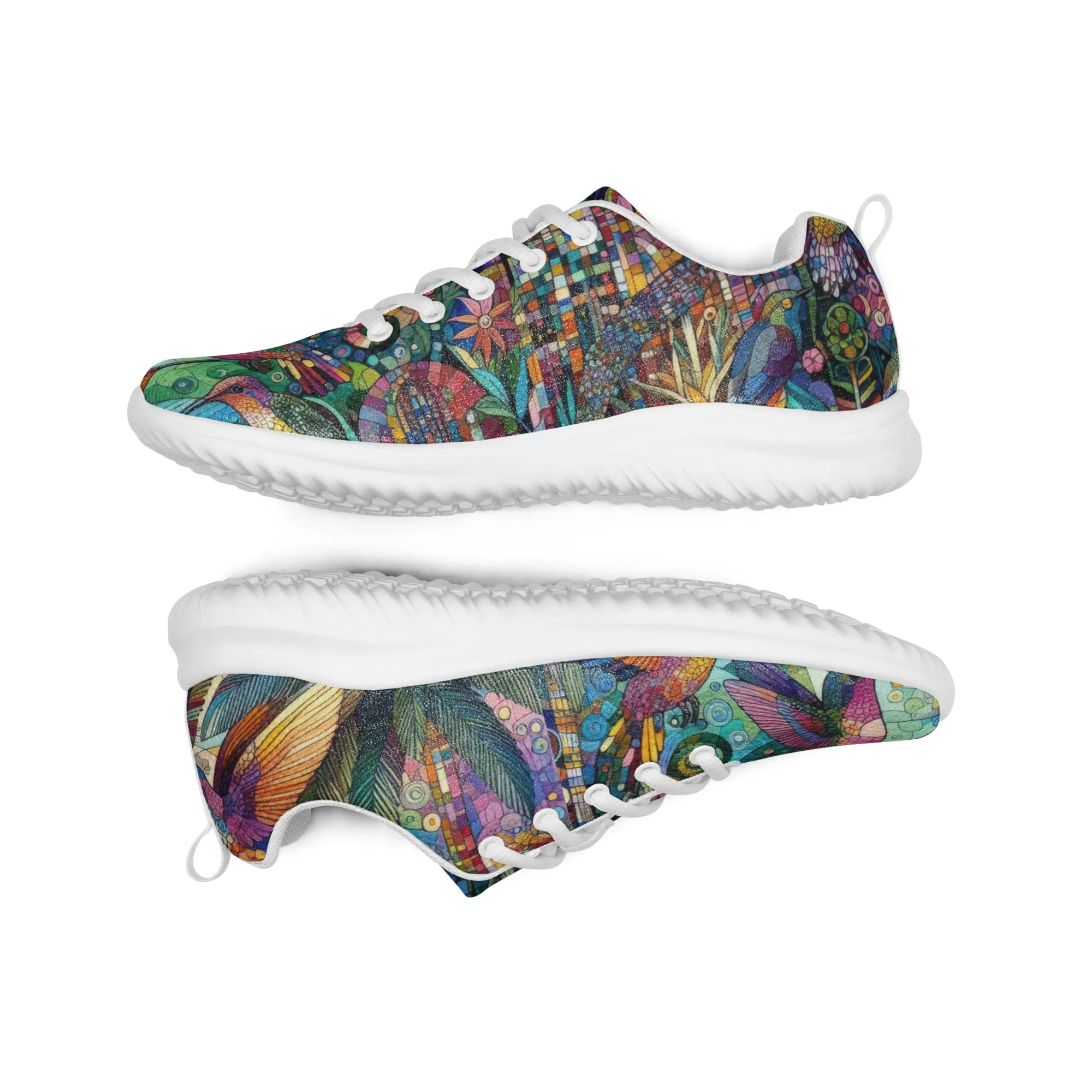 Hummingbird Kaleidoscope Men’s athletic shoes by Gregg Acini Adoree Designs