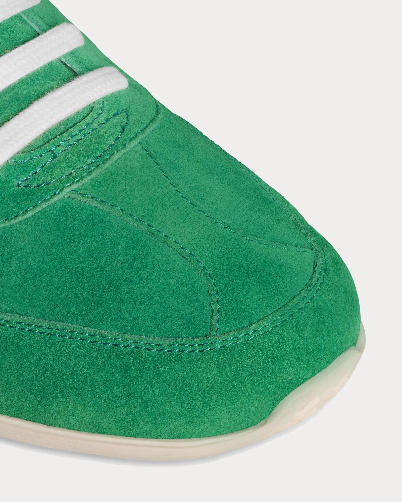 Jogger with Triomphe Signature Suede Calfskin Green / Optic White Low Top Sneakers