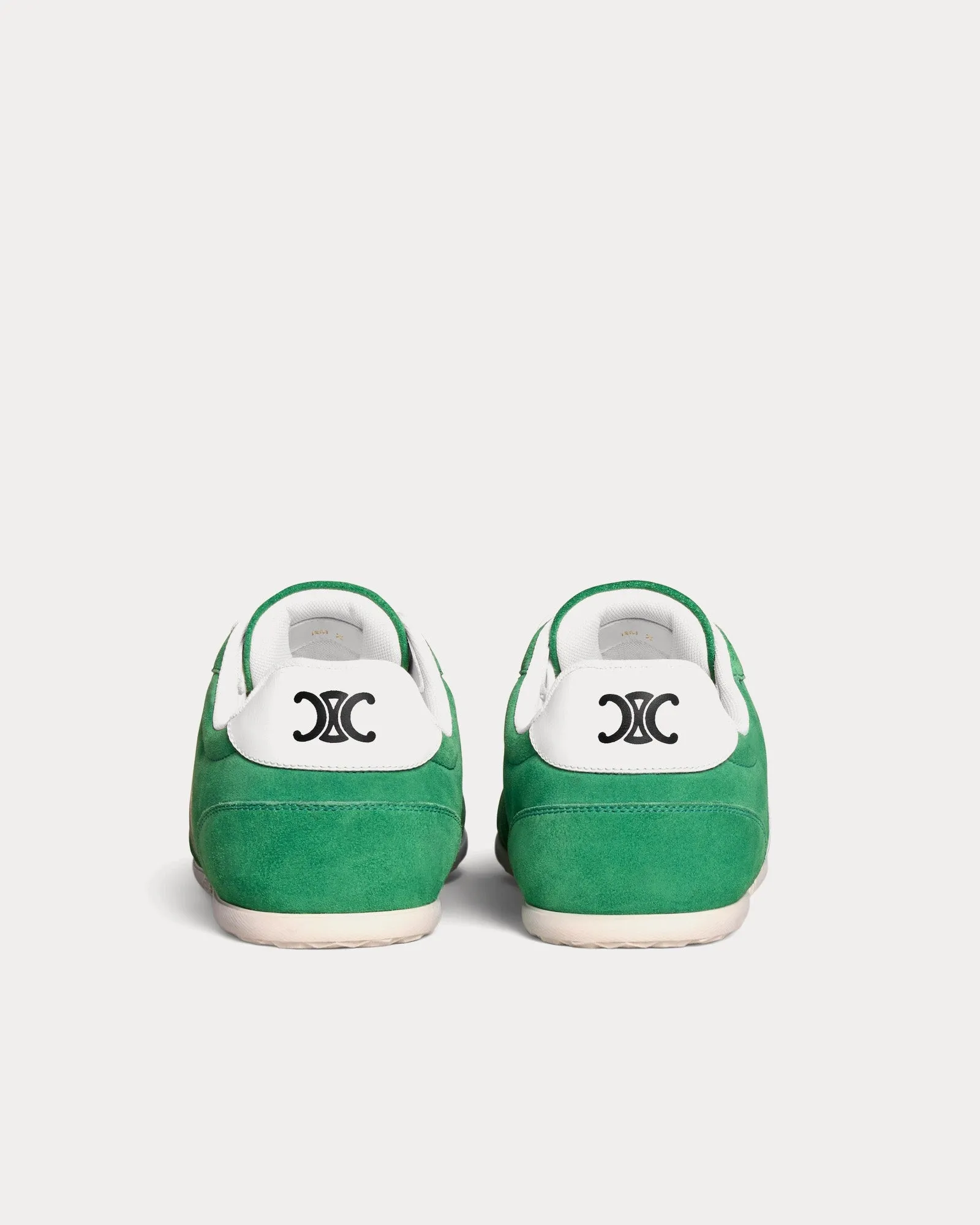 Jogger with Triomphe Signature Suede Calfskin Green / Optic White Low Top Sneakers