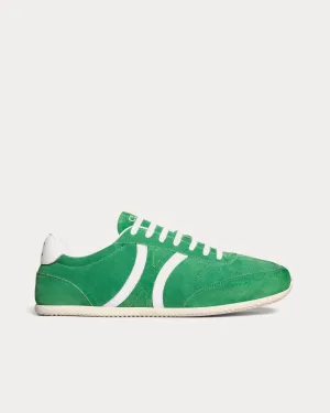 Jogger with Triomphe Signature Suede Calfskin Green / Optic White Low Top Sneakers