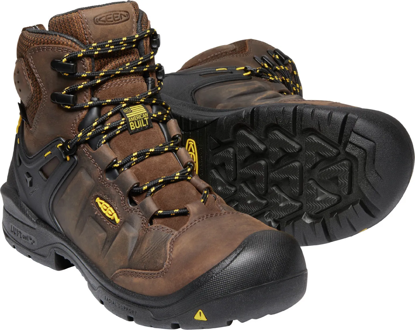 'Keen Utility' Men's 6" Dover WP EH Comp Toe - Dark Earth / Black