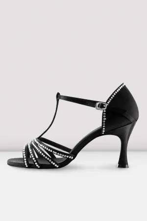 Ladies Guilia 3.15 inch Satin Diamante Latin Shoes