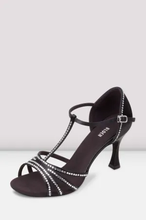 Ladies Guilia Satin Diamante Latin Shoes