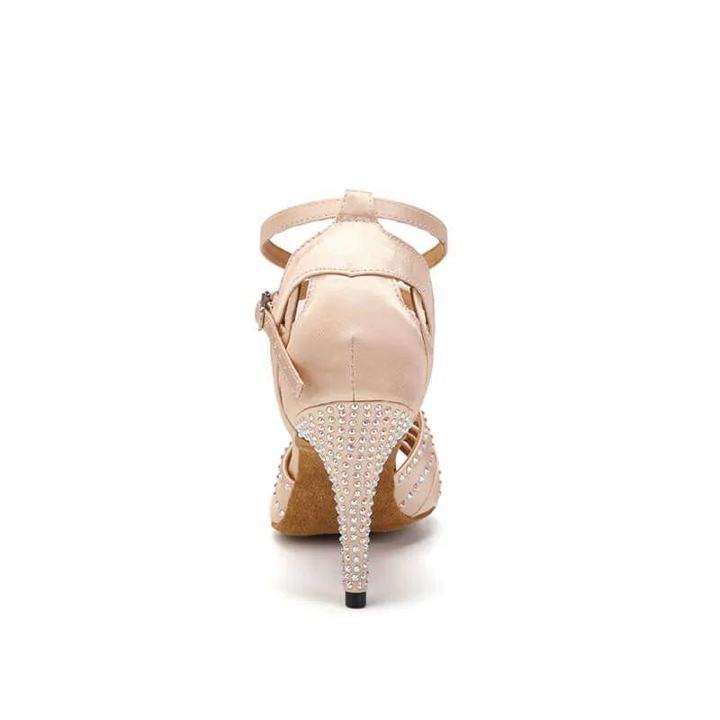 Latin Dance Shoes Satin & Rhinestones