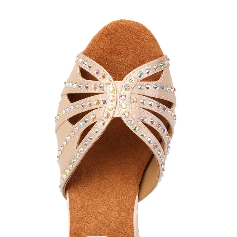 Latin Dance Shoes Satin & Rhinestones