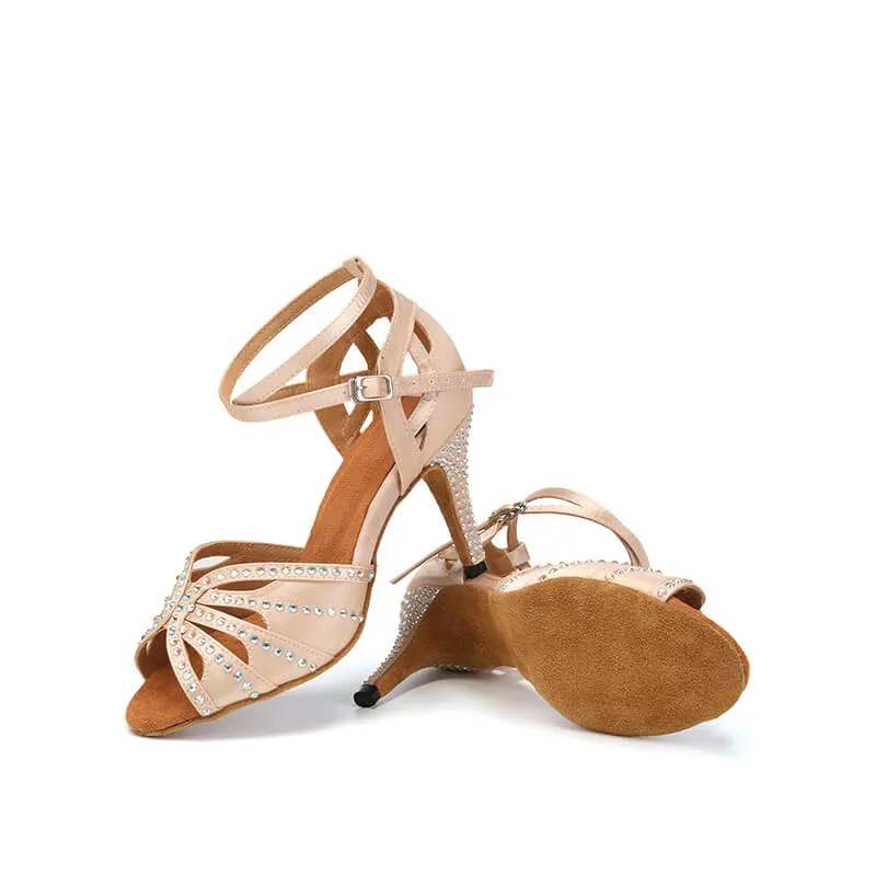 Latin Dance Shoes Satin & Rhinestones