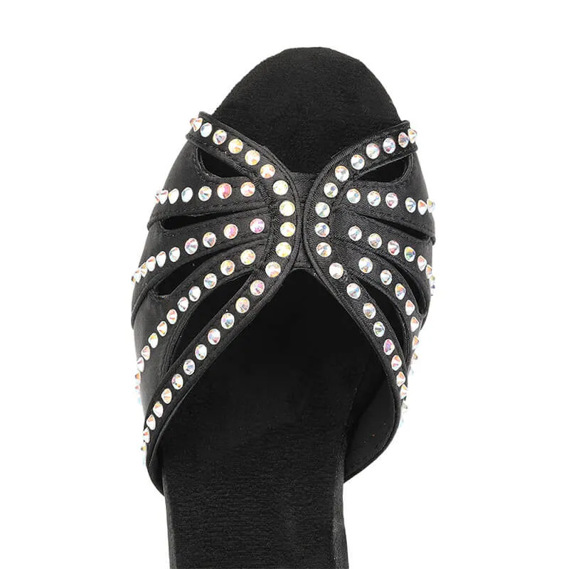 Latin Dance Shoes Satin & Rhinestones