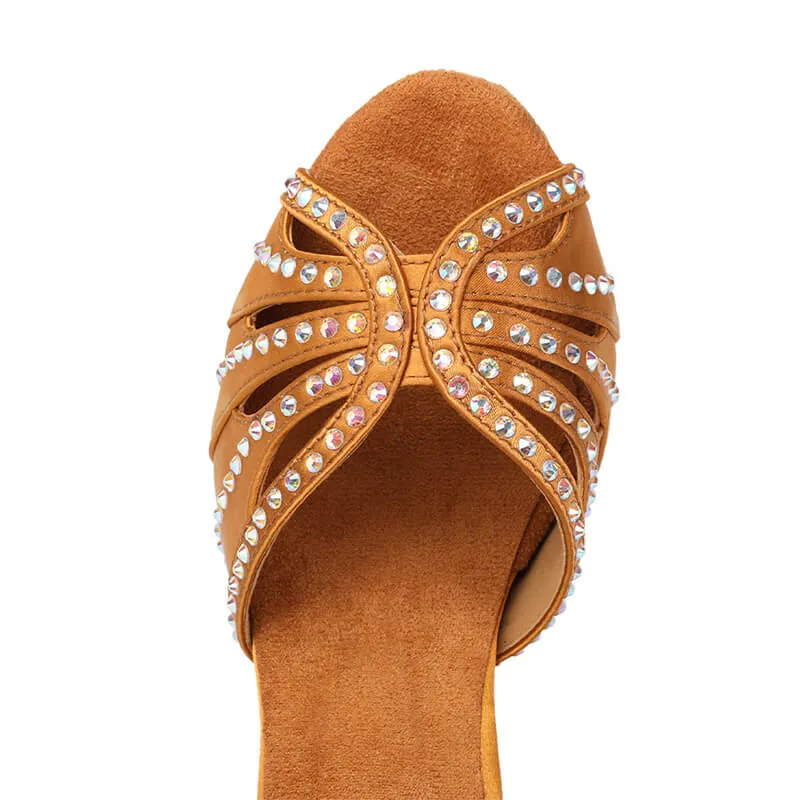Latin Dance Shoes Satin & Rhinestones