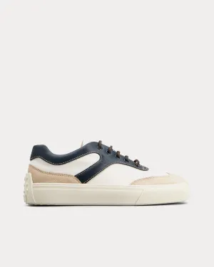 Leather & Fabric White / Off White / Blue Low Top Sneakers
