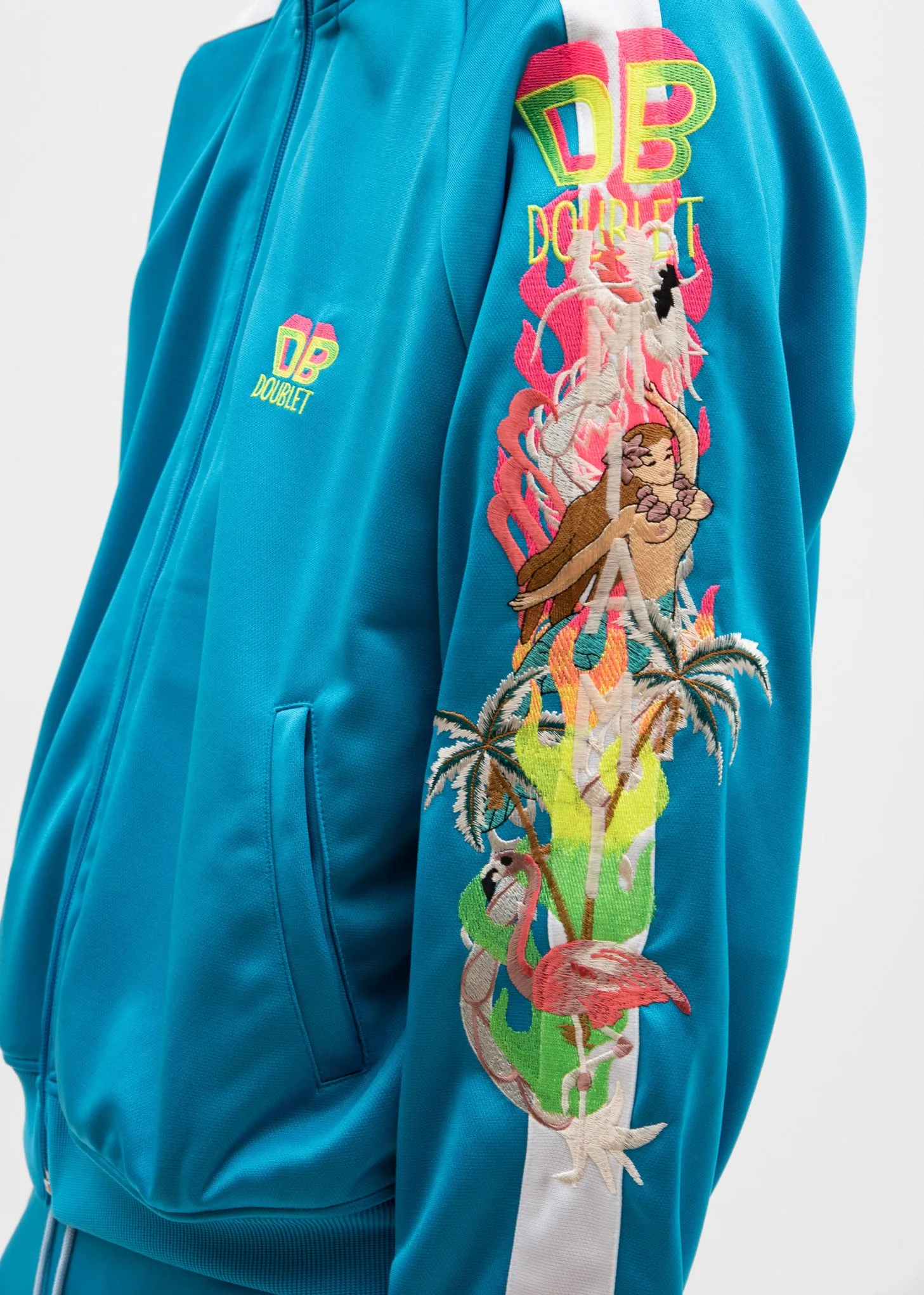 Light Blue Chaos Embroidery Track Jacket