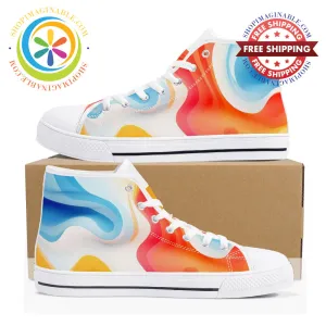 Liquid Flow Ladies High Top Canvas Shoes