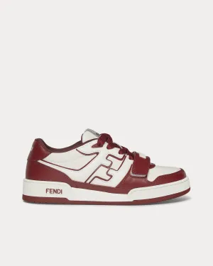 Match Leather Burgundy Low Top Sneakers