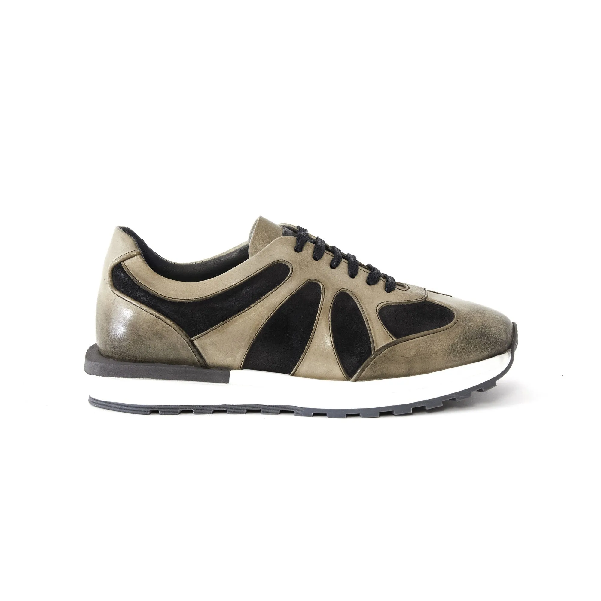 Men's Calf Leather Handmade Sneakers M8012