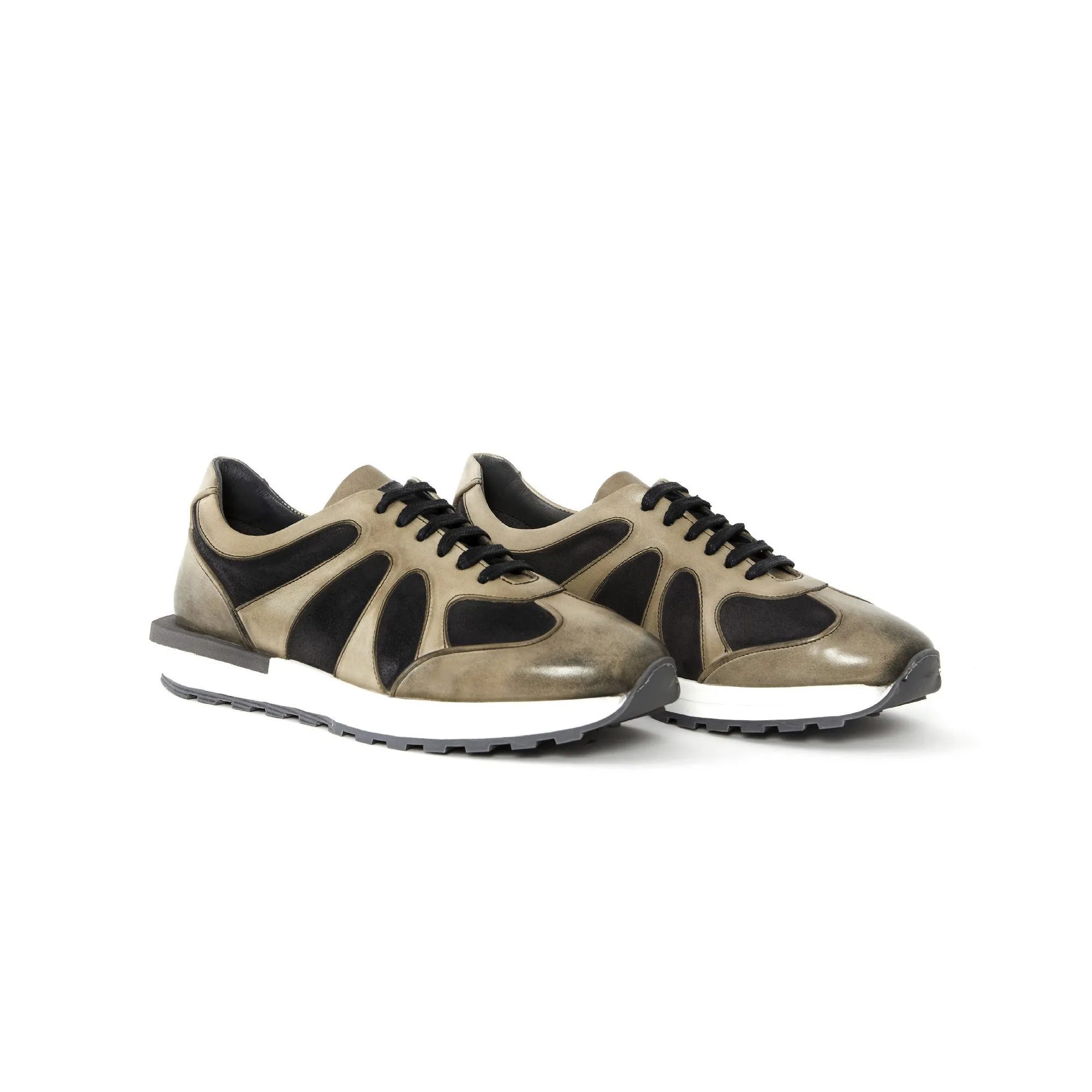 Men's Calf Leather Handmade Sneakers M8012