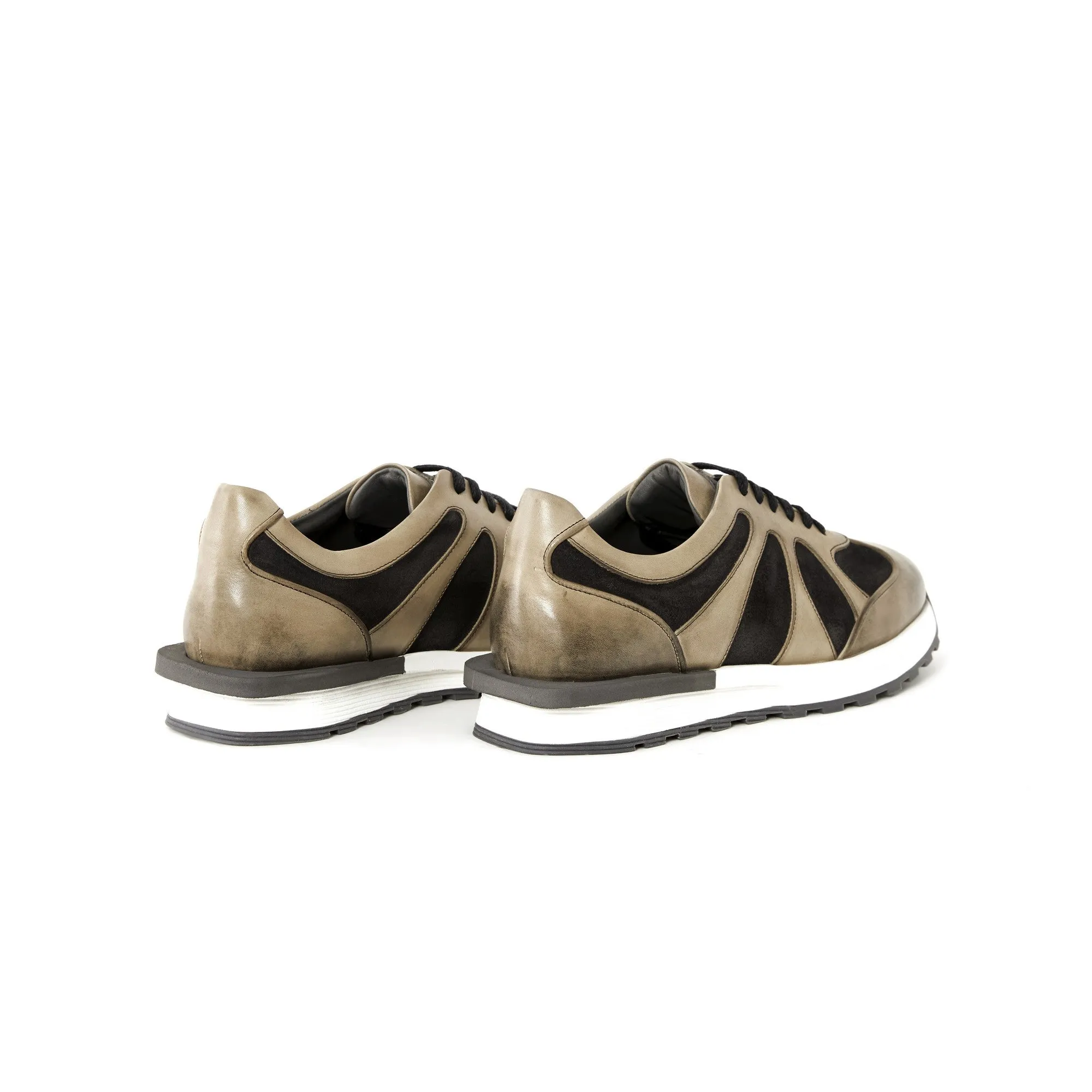 Men's Calf Leather Handmade Sneakers M8012