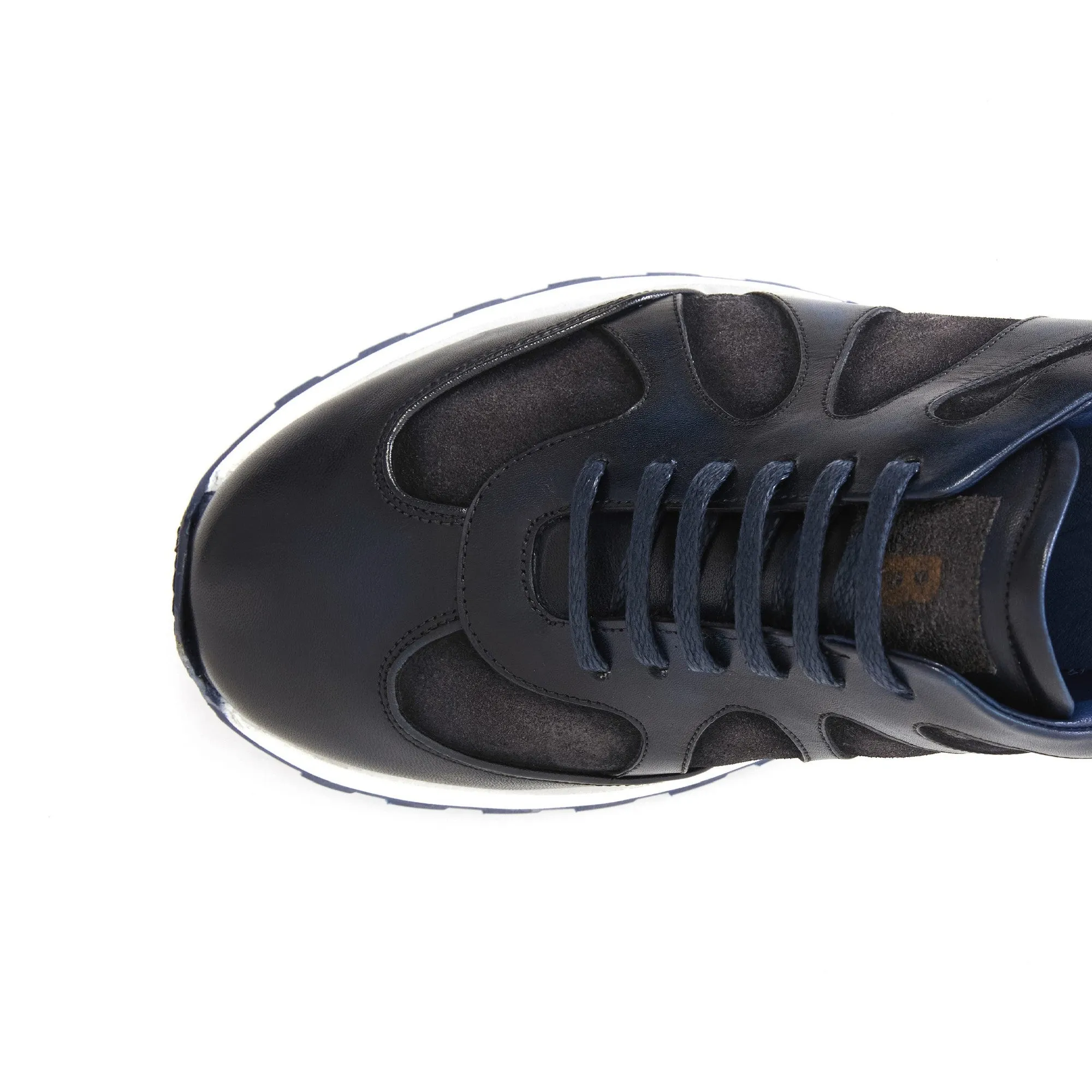 Men's Calf Leather Handmade Sneakers M8012