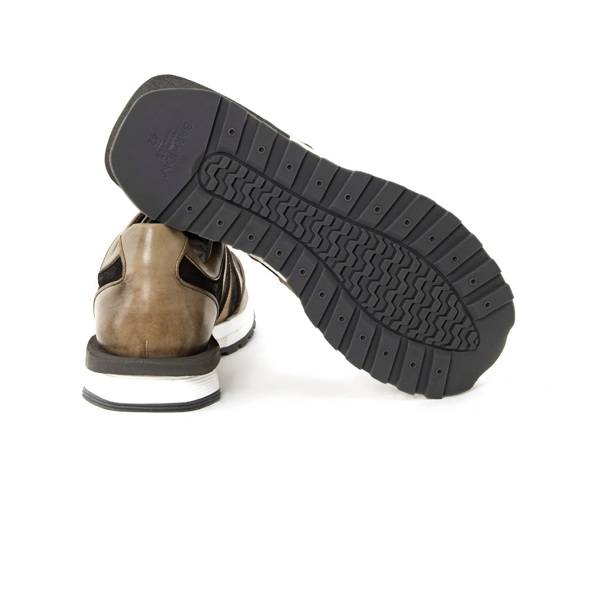 Men's Calf Leather Handmade Sneakers M8012
