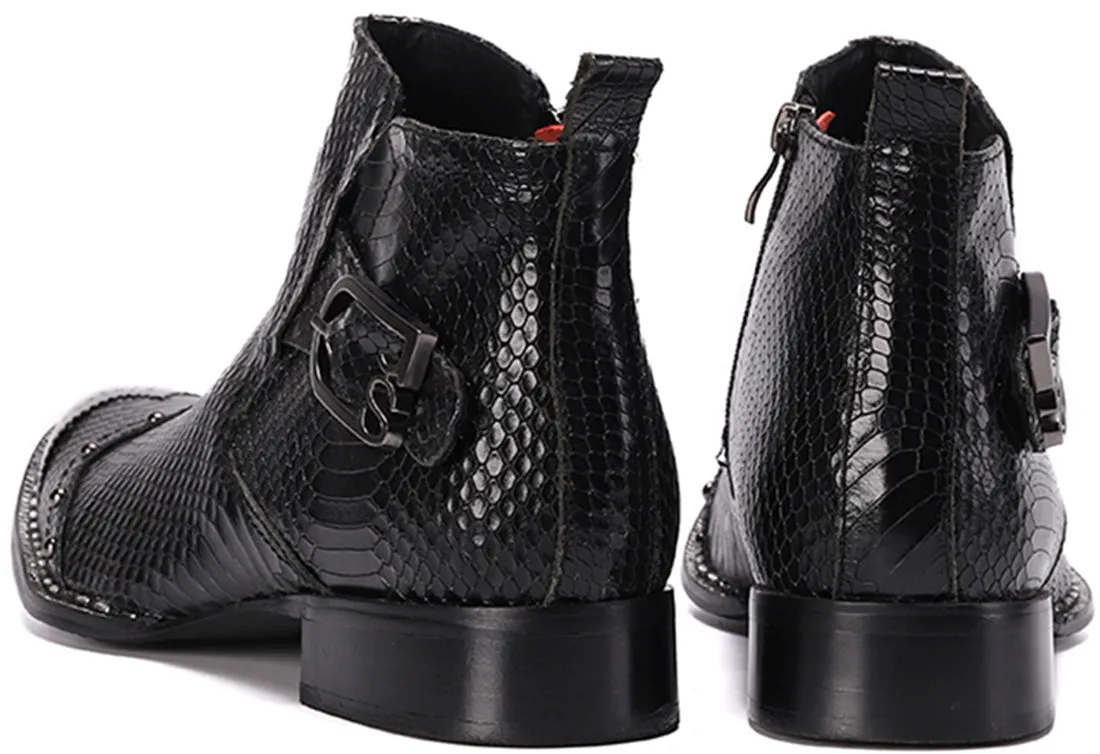Men's Fashion Western Boots Metal Tip