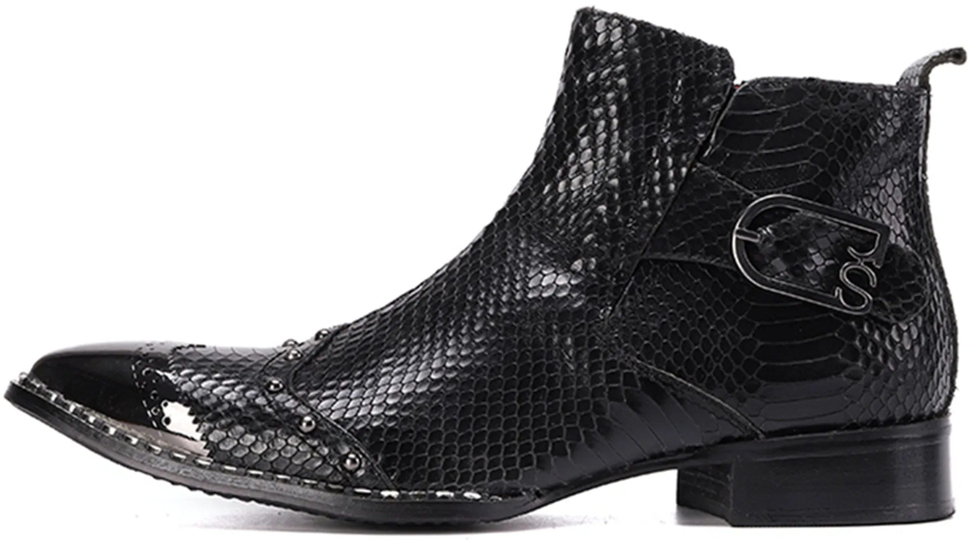 Men's Fashion Western Boots Metal Tip
