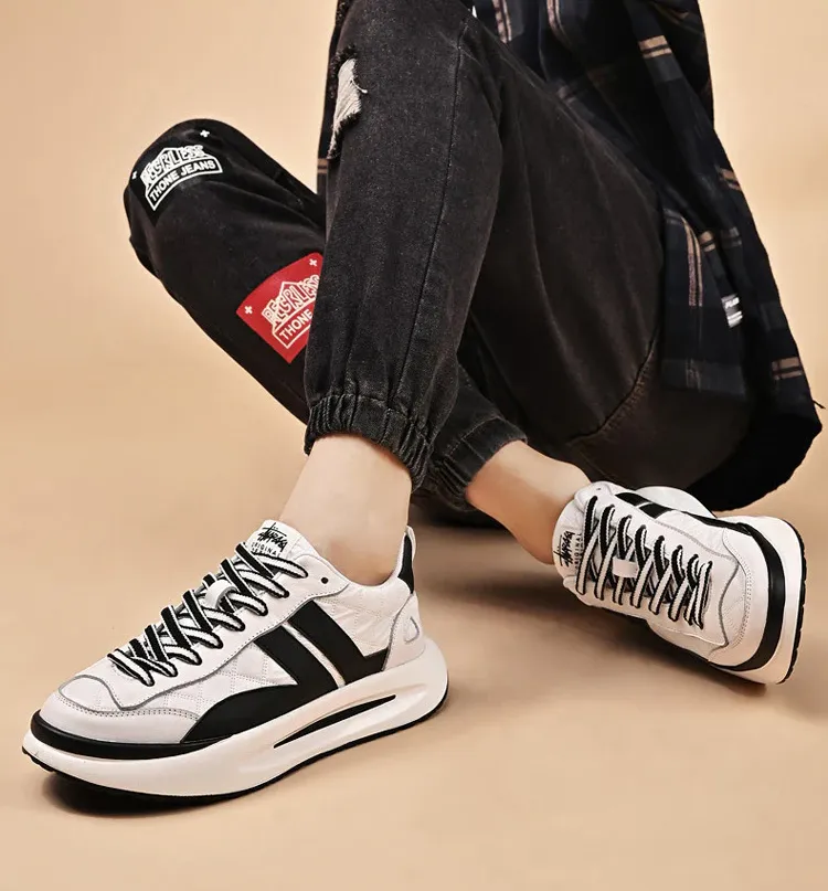 Men's Leather Deluxe Casual Sneakers (In Stock)