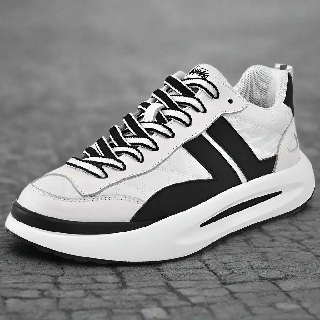 Men's Leather Deluxe Casual Sneakers (In Stock)