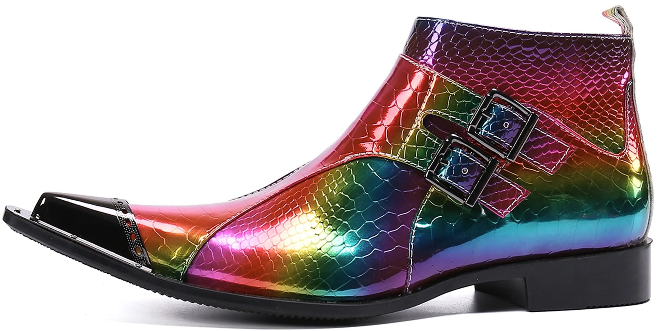 Men's Metal Tip Colorful Western Boots