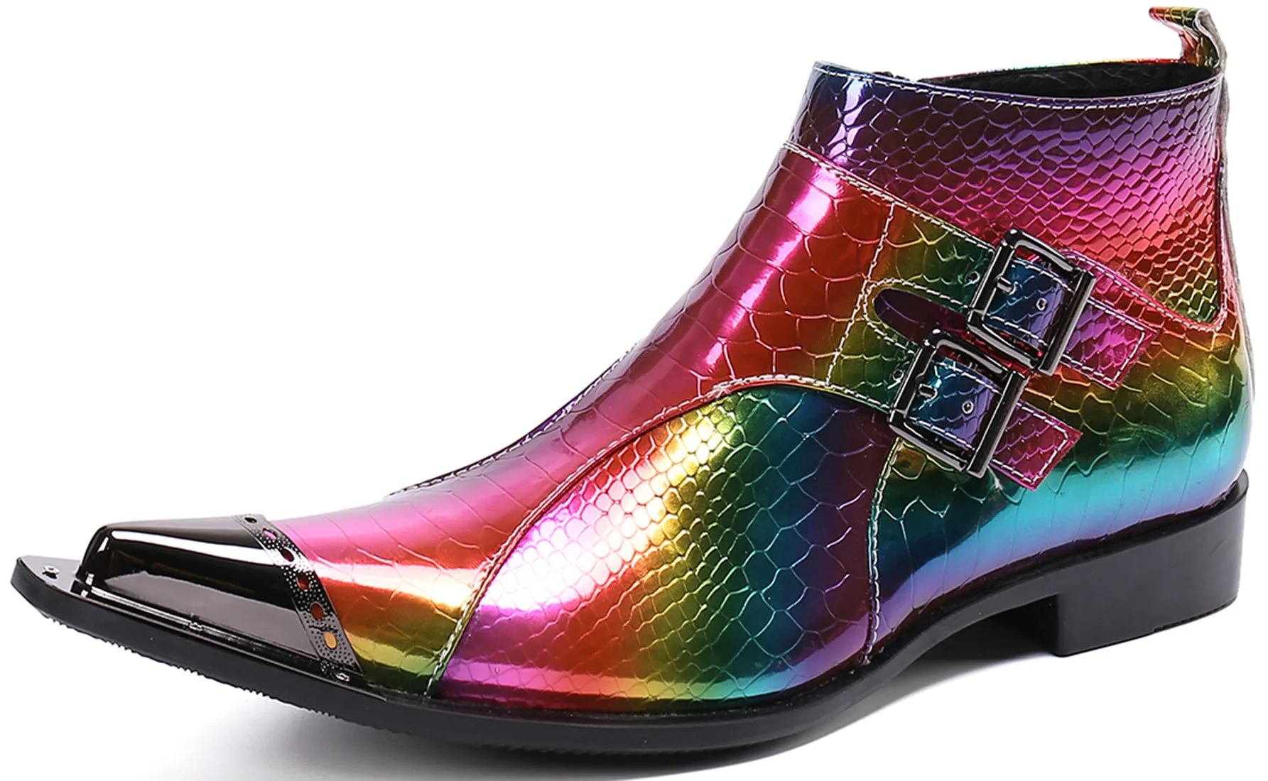 Men's Metal Tip Colorful Western Boots
