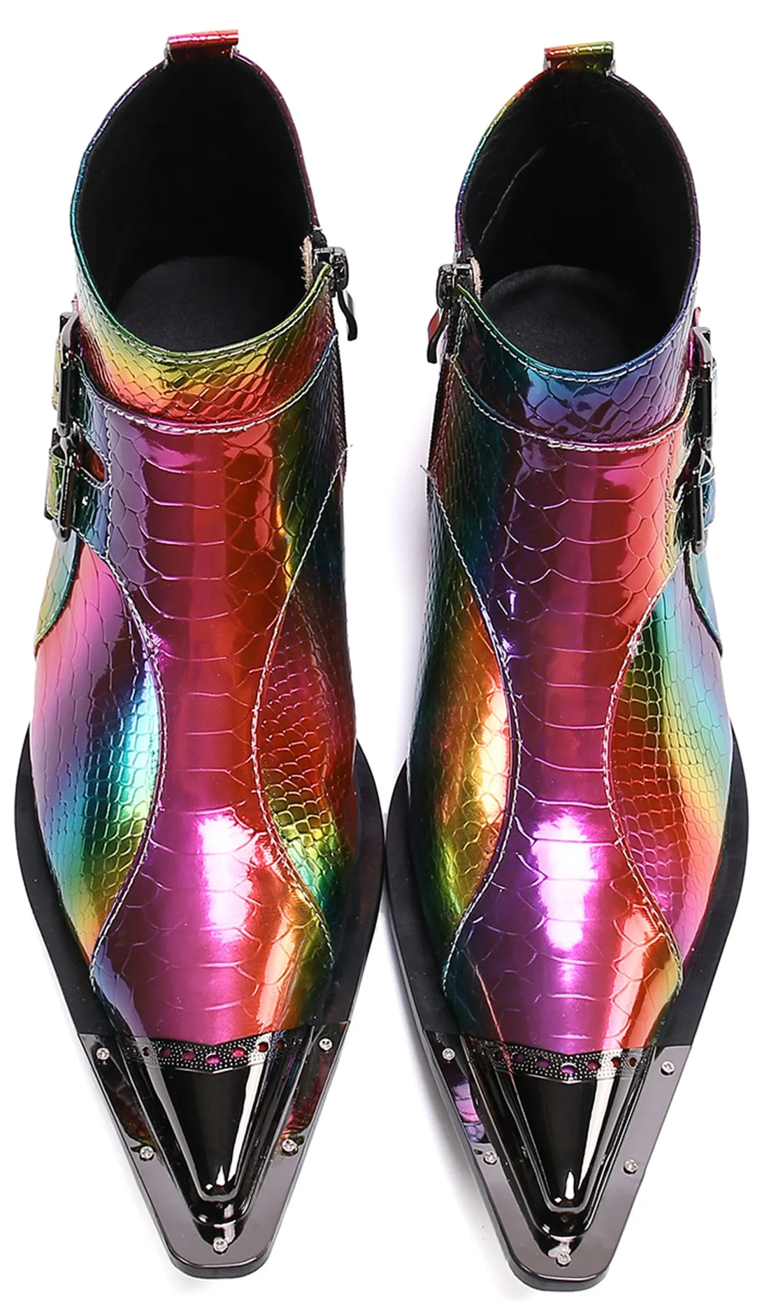 Men's Metal Tip Colorful Western Boots